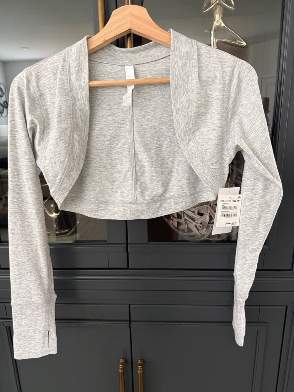 Zella Light Gray Cropped Bolero Hoodie